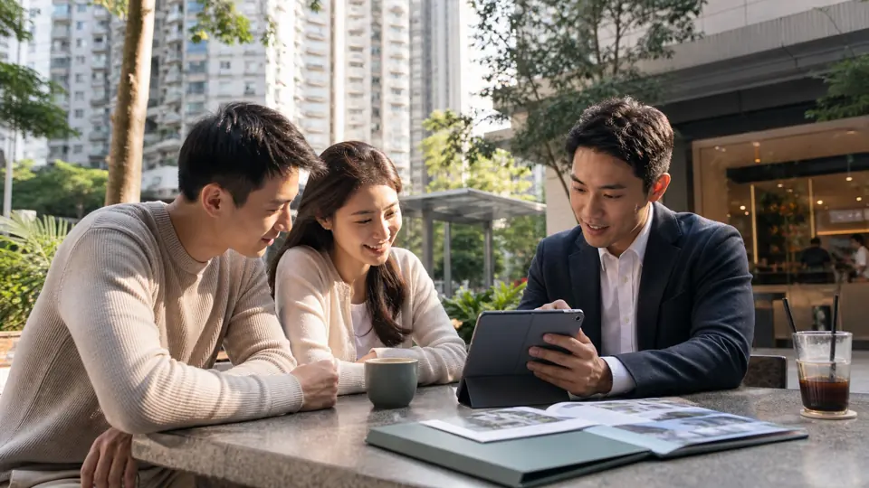 Buyer checking rebate terms before purchase